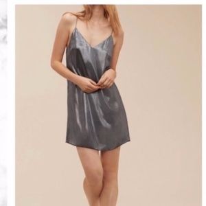 Aritzia Wilfred Vivienne Dress M Metallic Silver